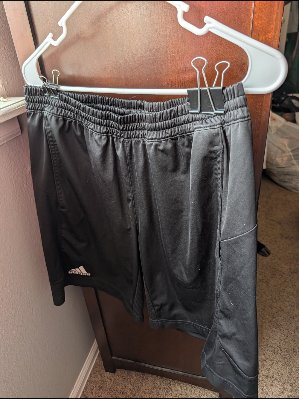 Adidas Black Athletic Shorts with Pockets